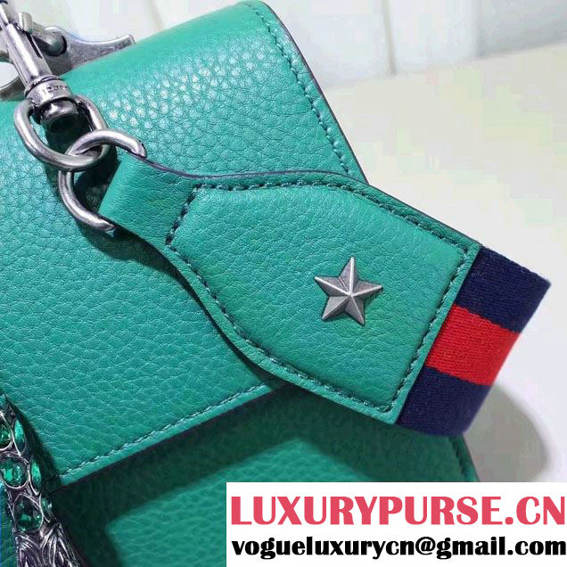Gucci Dionysus Textured Leather Top Handle Medium Bag 448075 Green 2016