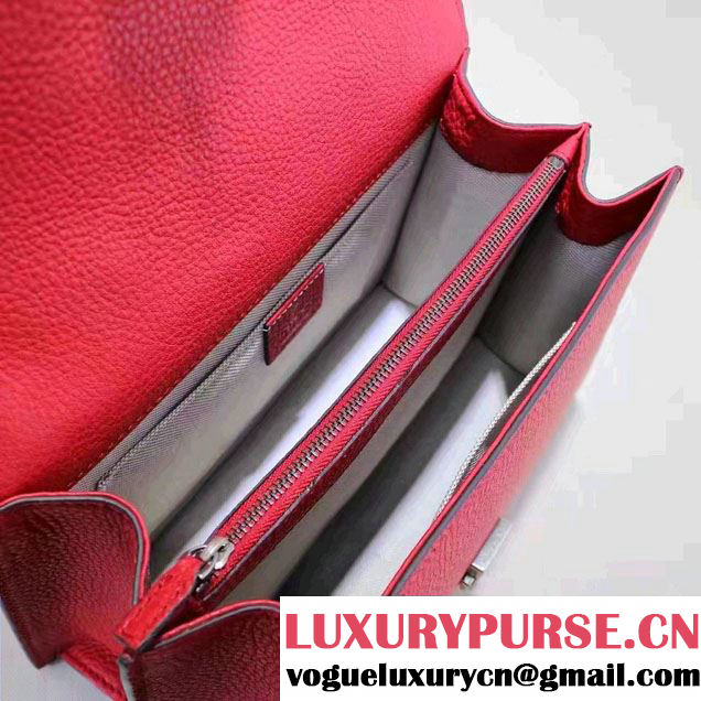 Gucci Dionysus Textured Leather Top Handle Medium Bag 448075 Red 2016