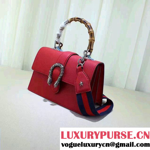 Gucci Dionysus Textured Leather Top Handle Medium Bag 448075 Red 2016