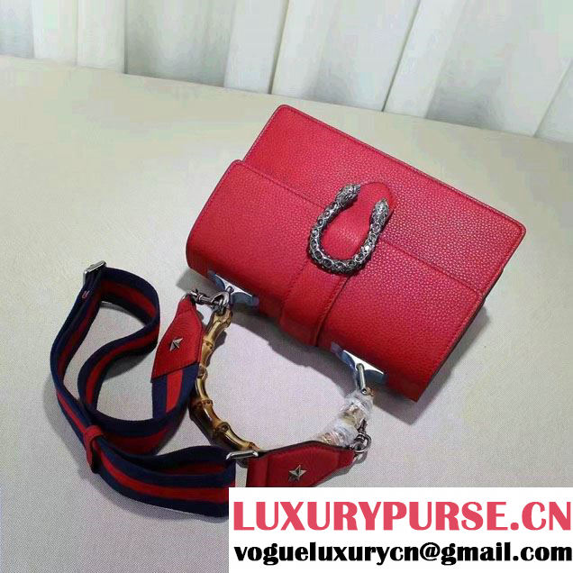 Gucci Dionysus Textured Leather Top Handle Medium Bag 448075 Red 2016