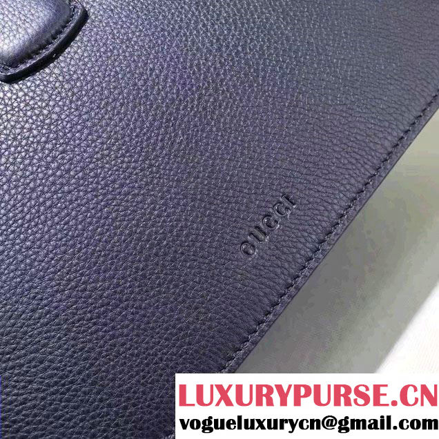 Gucci Dionysus Textured Leather Top Handle Medium Bag 448075 Black 2016