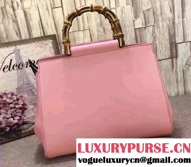 Gucci Nymphea Leather Top Handle Medium Bag 453766 Pink 2016