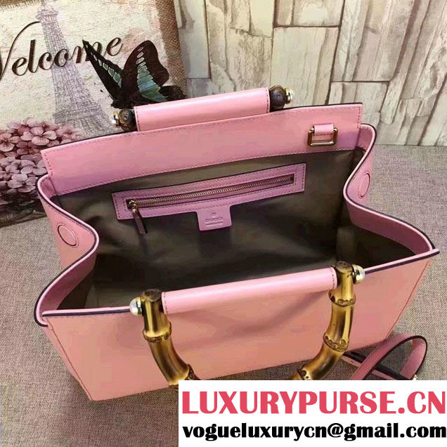 Gucci Nymphea Leather Top Handle Medium Bag 453766 Pink 2016