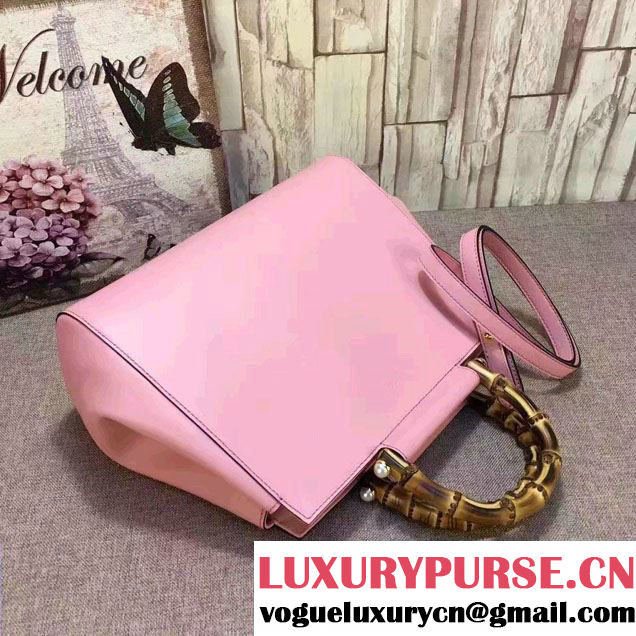 Gucci Nymphea Leather Top Handle Medium Bag 453766 Pink 2016