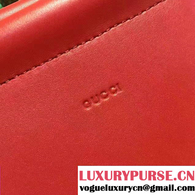 Gucci Nymphea Leather Top Handle Medium Bag 453766 Red 2016