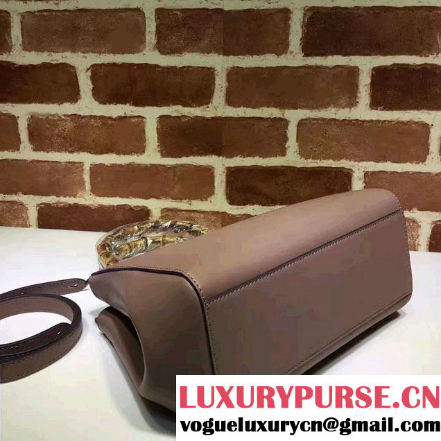 Gucci Nymphea Leather Top Handle Small Bag 453767 Nude Pink 2016
