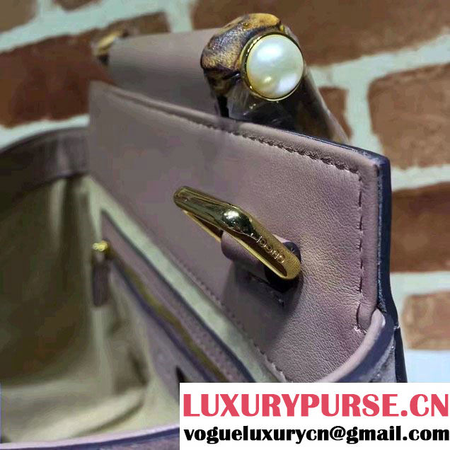 Gucci Nymphea Leather Top Handle Small Bag 453767 Nude Pink 2016