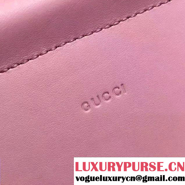 Gucci Nymphea Leather Top Handle Small Bag 453767 Pink 2016