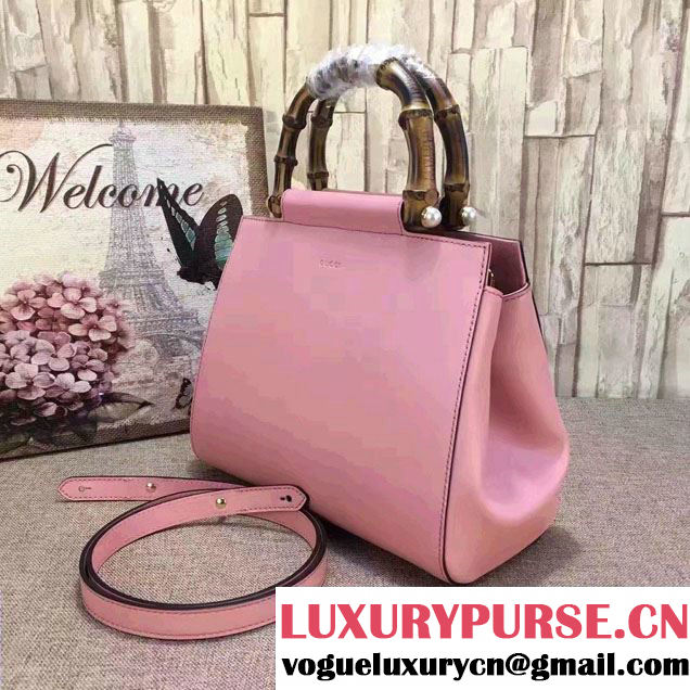 Gucci Nymphea Leather Top Handle Small Bag 453767 Pink 2016