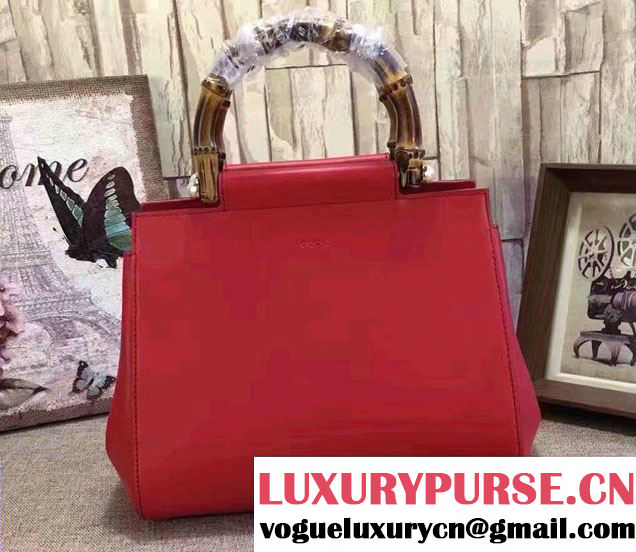 Gucci Nymphea Leather Top Handle Small Bag 453767 Red 2016