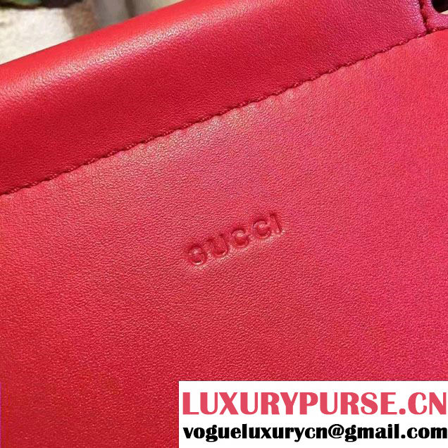 Gucci Nymphea Leather Top Handle Small Bag 453767 Red 2016