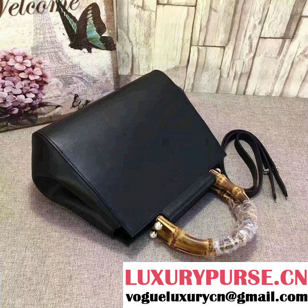 Gucci Nymphea Leather Top Handle Small Bag 453767 Black 2016