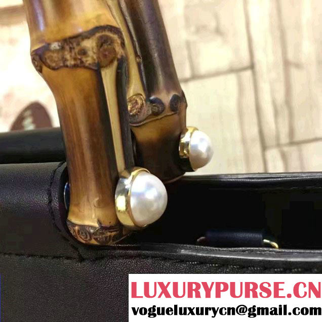 Gucci Nymphea Leather Top Handle Small Bag 453767 Black 2016