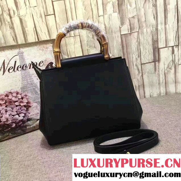 Gucci Nymphea Leather Top Handle Small Bag 453767 Black 2016