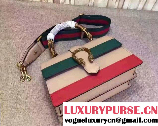 Gucci Dionysus Leather Top Handle Medium Bag 448075 Black/Green/Red 2016
