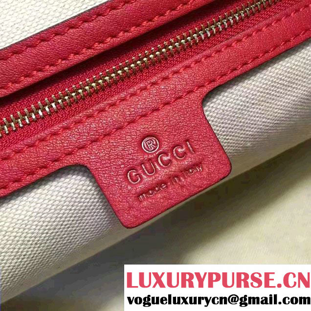Gucci Snake Print Leather Top Handle Large Bag 453564 Red 2017