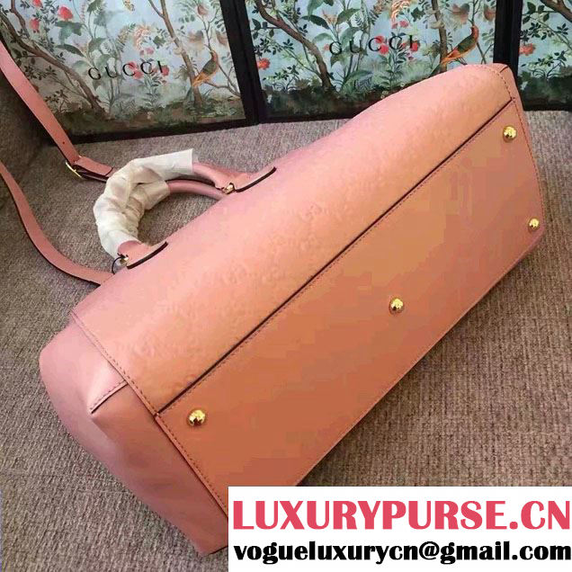 Gucci Soft Signature Top Handle Large Bag 453704 Pink 2017