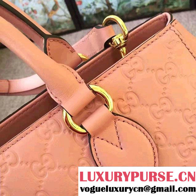 Gucci Soft Signature Top Handle Large Bag 453704 Pink 2017