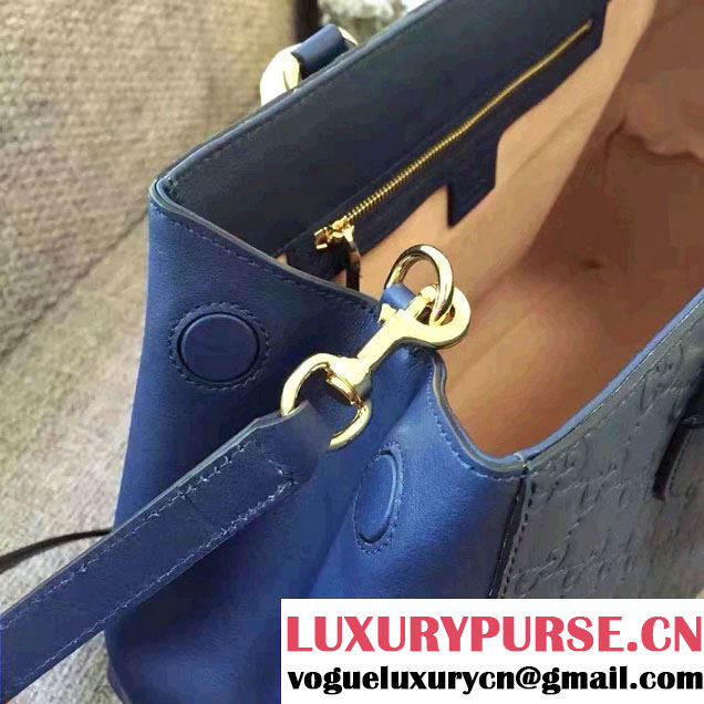 Gucci Soft Signature Top Handle Large Bag 453704 Blue 2017