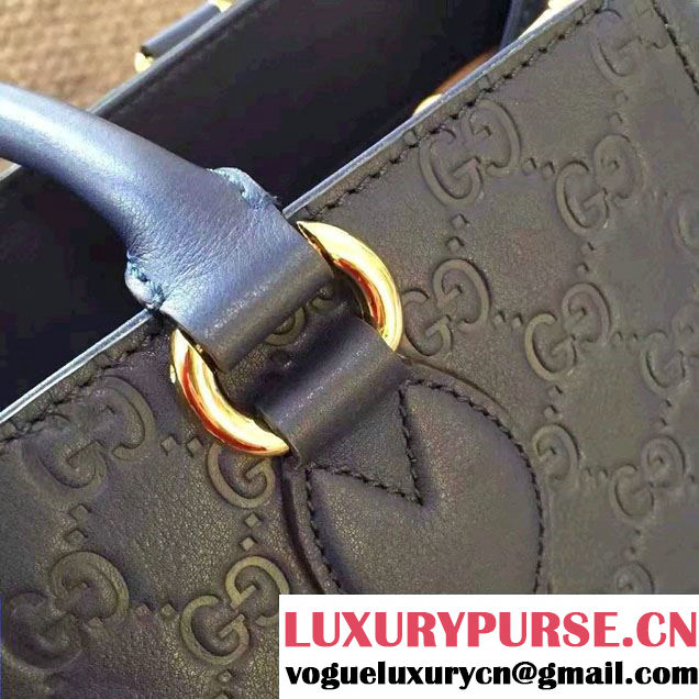 Gucci Soft Signature Top Handle Large Bag 453704 Blue 2017