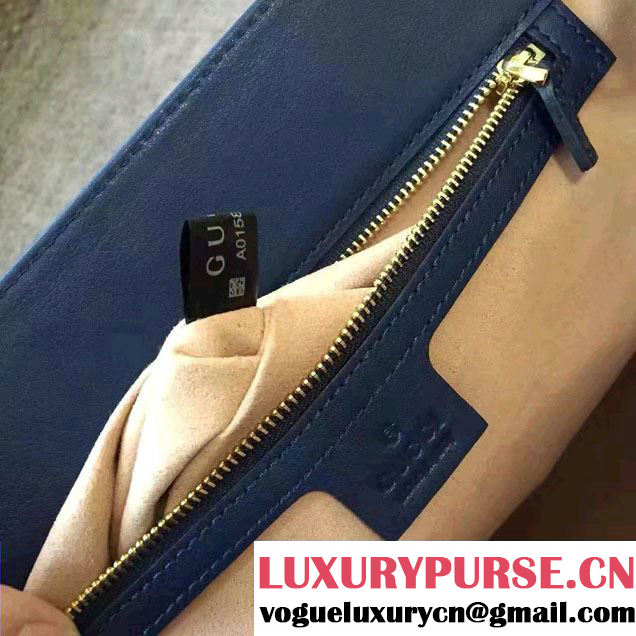 Gucci Soft Signature Top Handle Large Bag 453704 Blue 2017