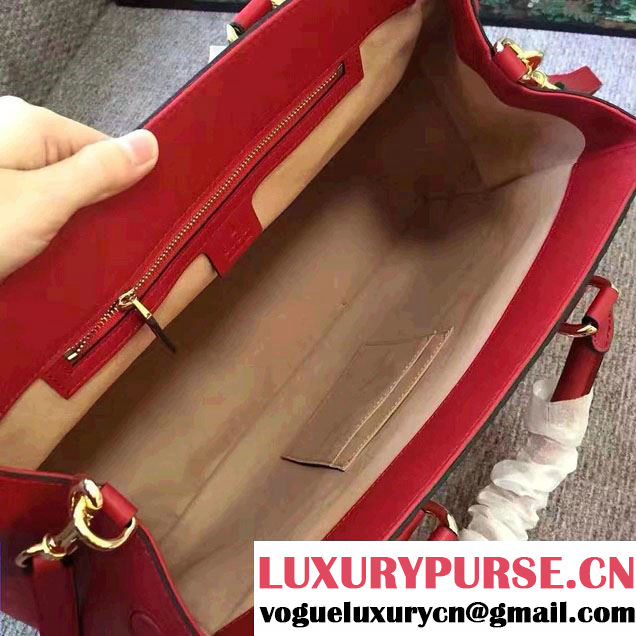 Gucci Soft Signature Top Handle Large Bag 453704 Red 2017