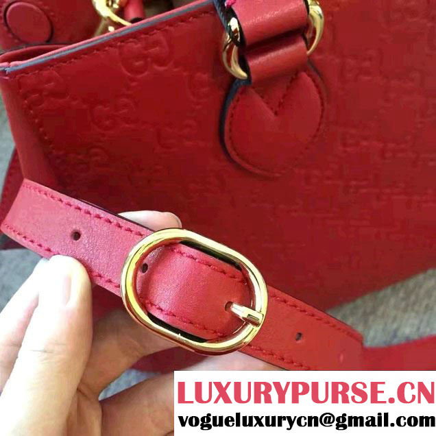 Gucci Soft Signature Top Handle Large Bag 453704 Red 2017