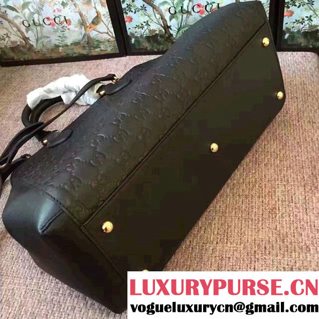 Gucci Soft Signature Top Handle Large Bag 453704 Black 2017