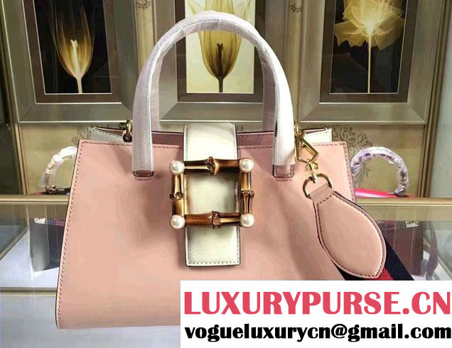 Gucci Bamboo Buckle Top Handle Bag 453756 Pink 2017