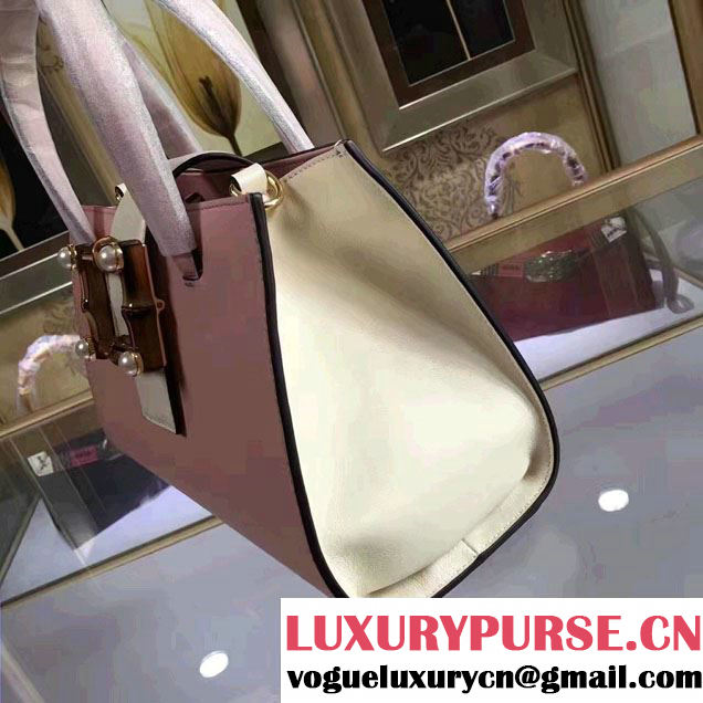 Gucci Bamboo Buckle Top Handle Bag 453756 Pink 2017