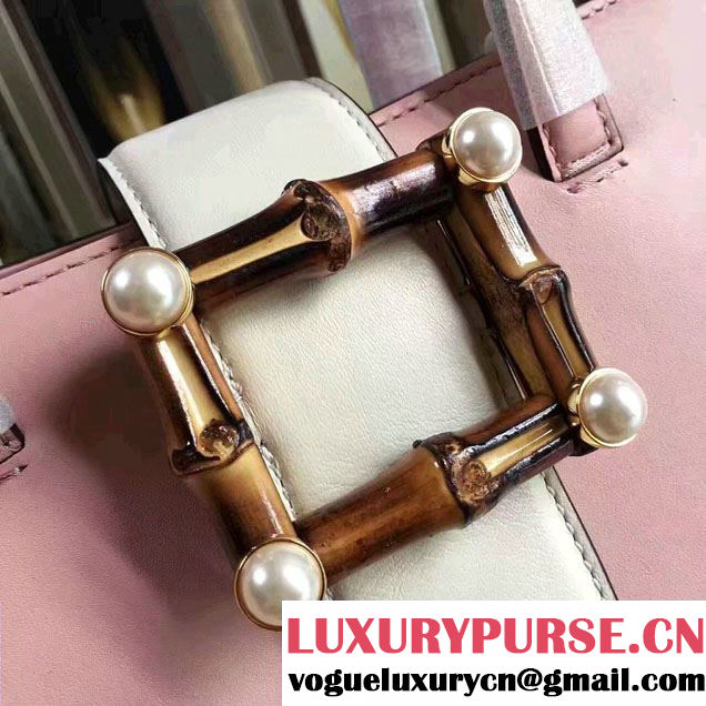 Gucci Bamboo Buckle Top Handle Bag 453756 Pink 2017