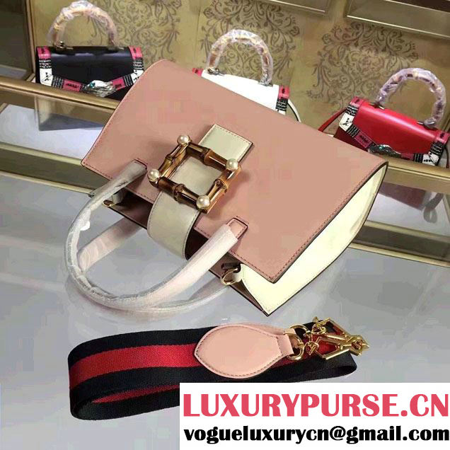Gucci Bamboo Buckle Top Handle Bag 453756 Pink 2017