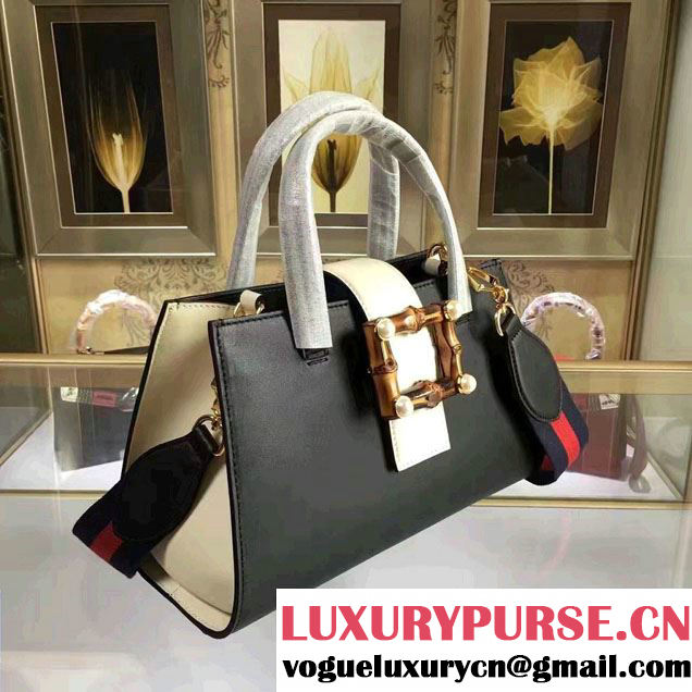 Gucci Bamboo Buckle Top Handle Bag 453756 Black 2017