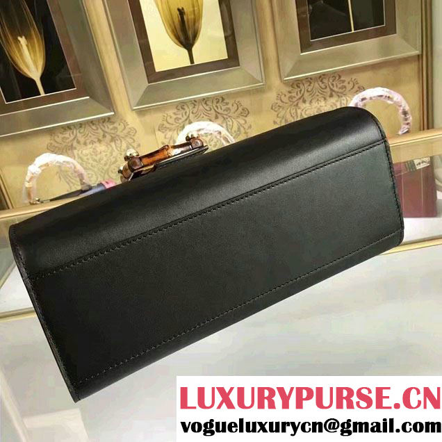 Gucci Bamboo Buckle Top Handle Bag 453756 Black 2017