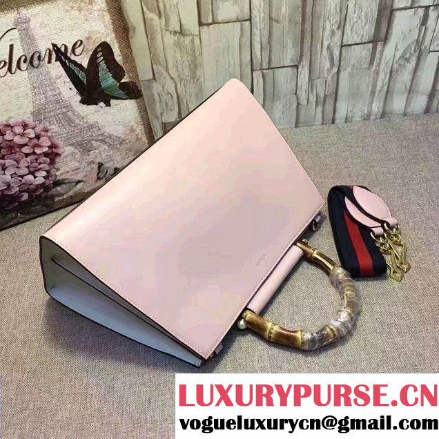 Gucci Nymphea Leather Top Handle Medium Bag 453764 Light Pink/White 2017