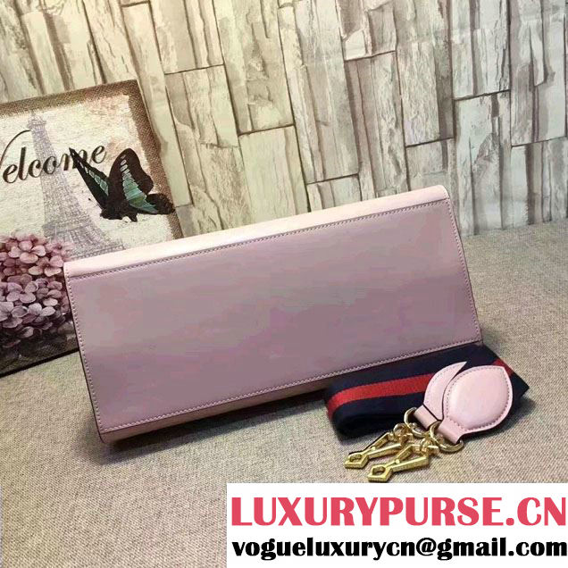 Gucci Nymphea Leather Top Handle Medium Bag 453764 Light Pink/White 2017