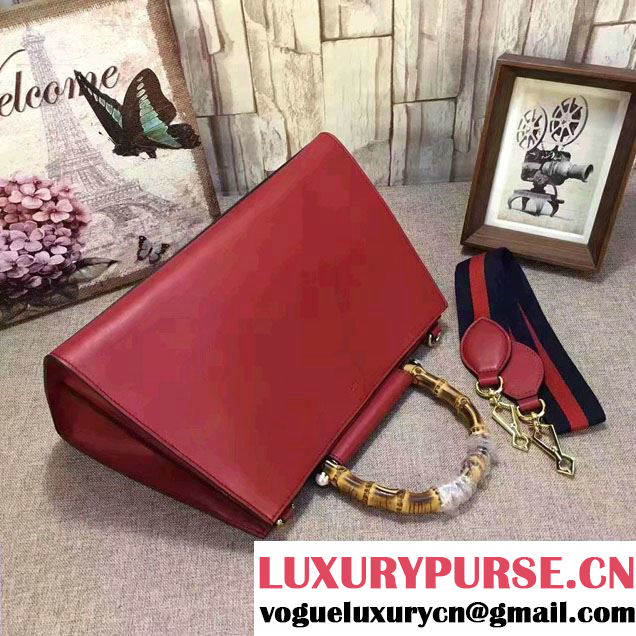 Gucci Nymphea Leather Top Handle Medium Bag 453764 Red 2017