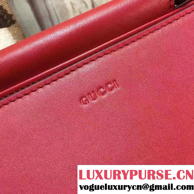 Gucci Nymphea Leather Top Handle Medium Bag 453764 Red 2017