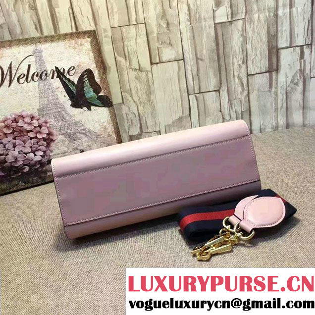 Gucci Nymphea Leather Top Handle Small Bag 459076 Light Pink/White 2017