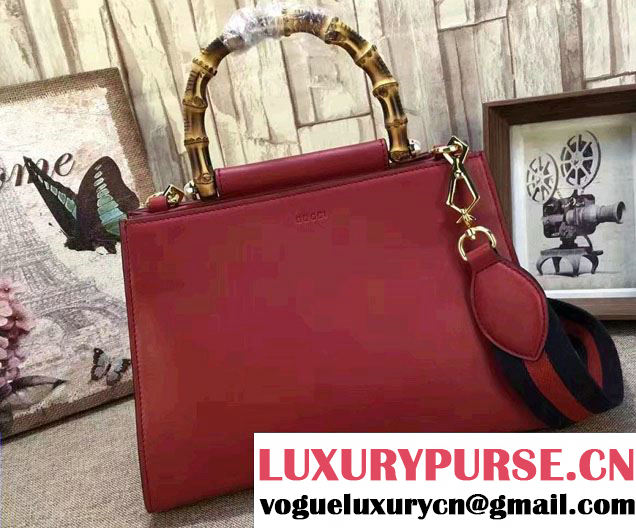 Gucci Nymphea Leather Top Handle Small Bag 459076 Red 2017