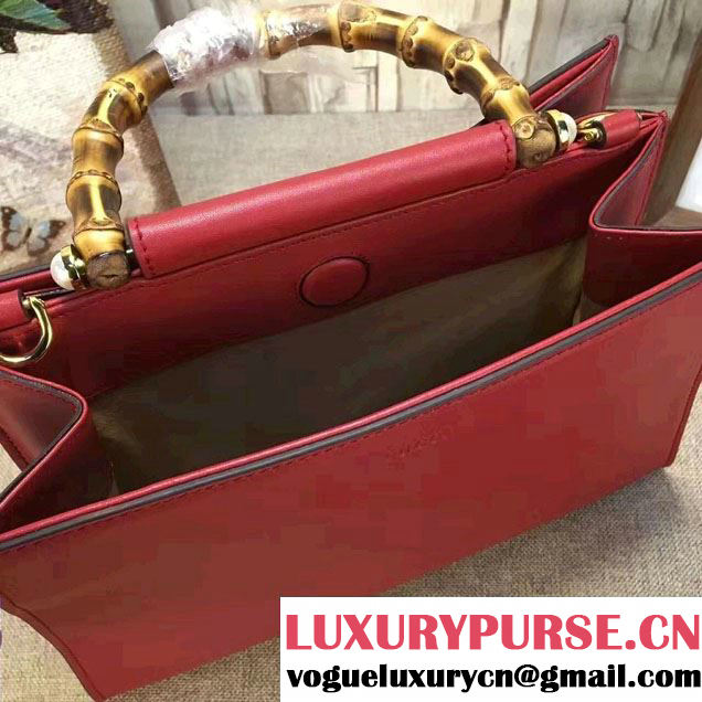 Gucci Nymphea Leather Top Handle Small Bag 459076 Red 2017