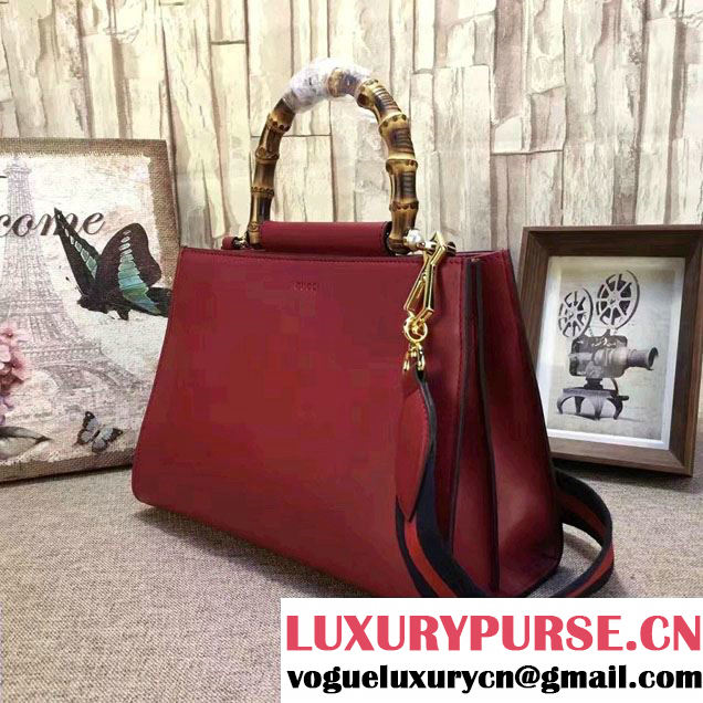 Gucci Nymphea Leather Top Handle Small Bag 459076 Red 2017