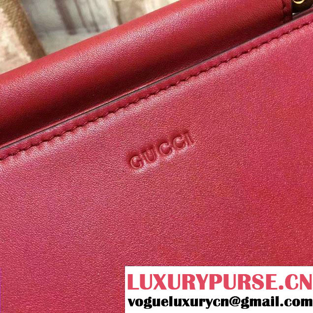 Gucci Nymphea Leather Top Handle Small Bag 459076 Red 2017