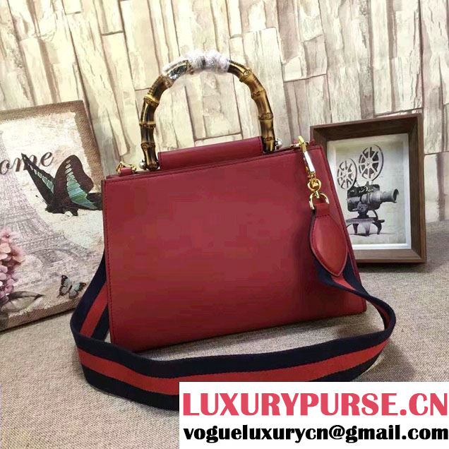 Gucci Nymphea Leather Top Handle Small Bag 459076 Red 2017