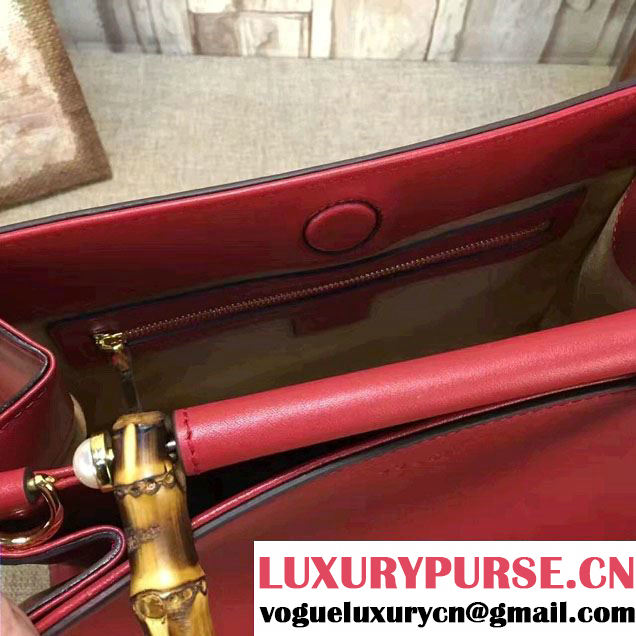 Gucci Nymphea Leather Top Handle Small Bag 459076 Red 2017