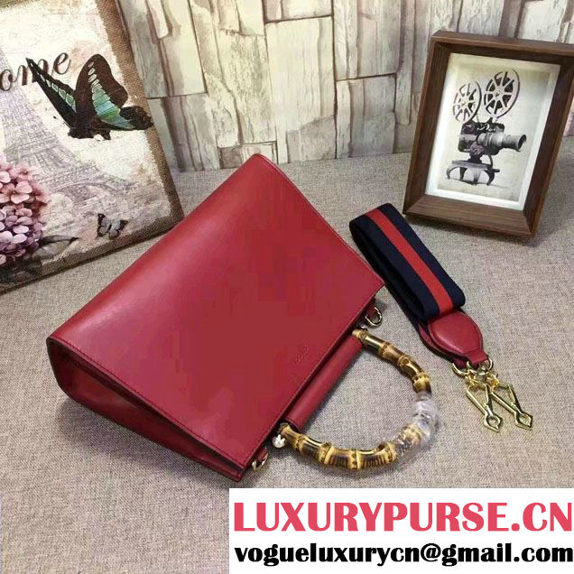Gucci Nymphea Leather Top Handle Small Bag 459076 Red 2017