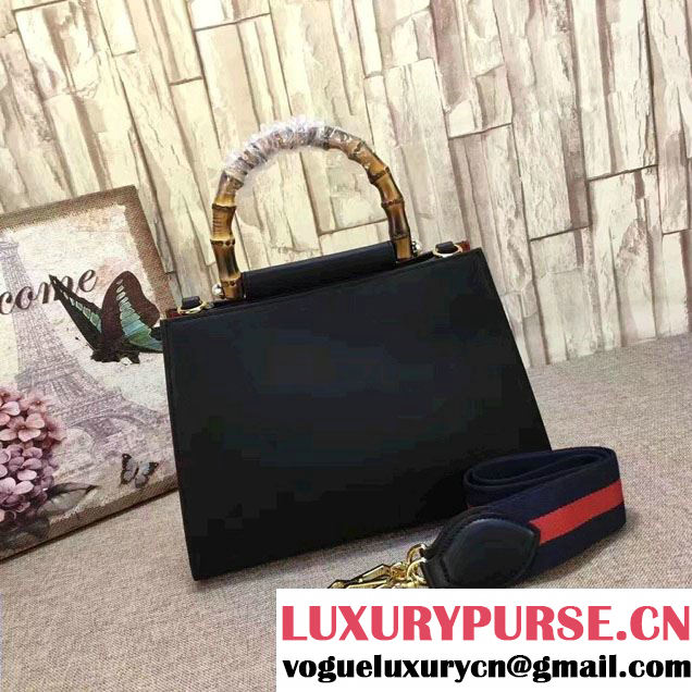 Gucci Nymphea Leather Top Handle Small Bag 459076 Black/Red 2017