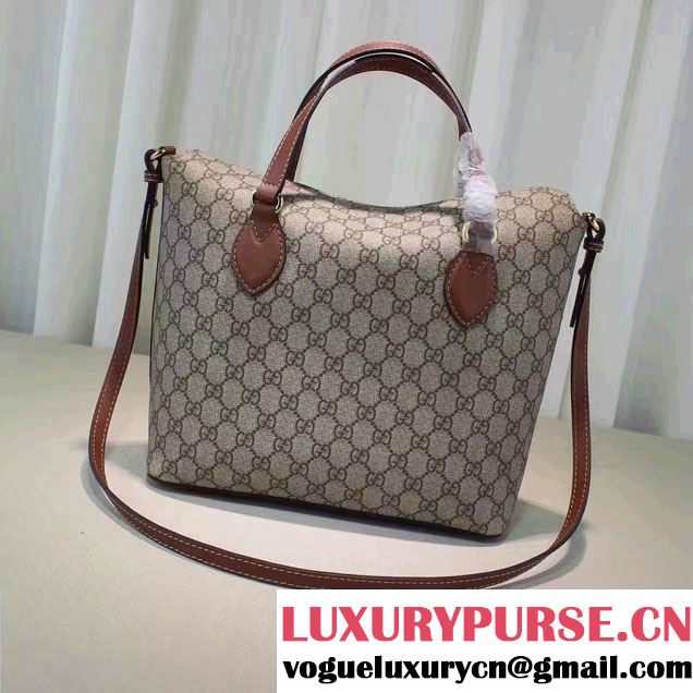 Gucci GG Supreme Small Top Handle Tote Bag 429147 Brown