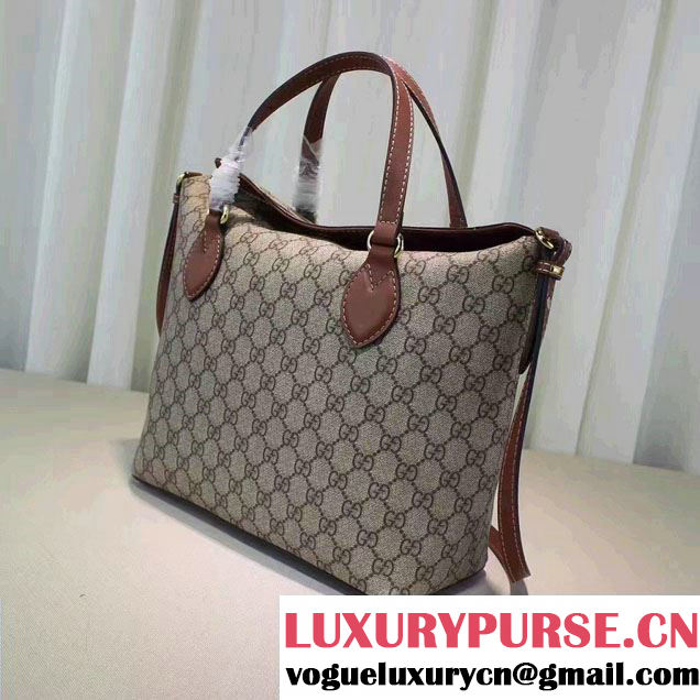 Gucci GG Supreme Small Top Handle Tote Bag 429147 Brown