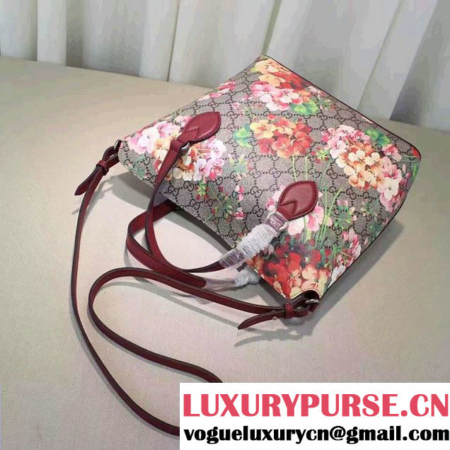 Gucci GG Supreme Small Top Handle Tote Bag 429147 Blooms Red